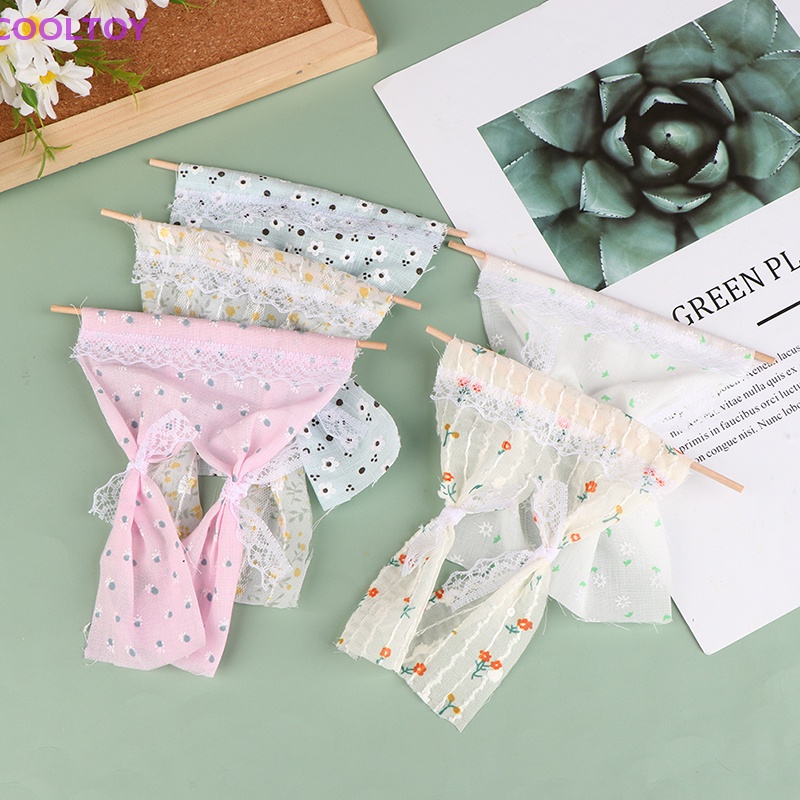 1 Mô Hình Rèm Cửa Ren Hoa Cúc Tỷ Lệ 1: 12 Dùng Trang Trí Nhà Búp Bê