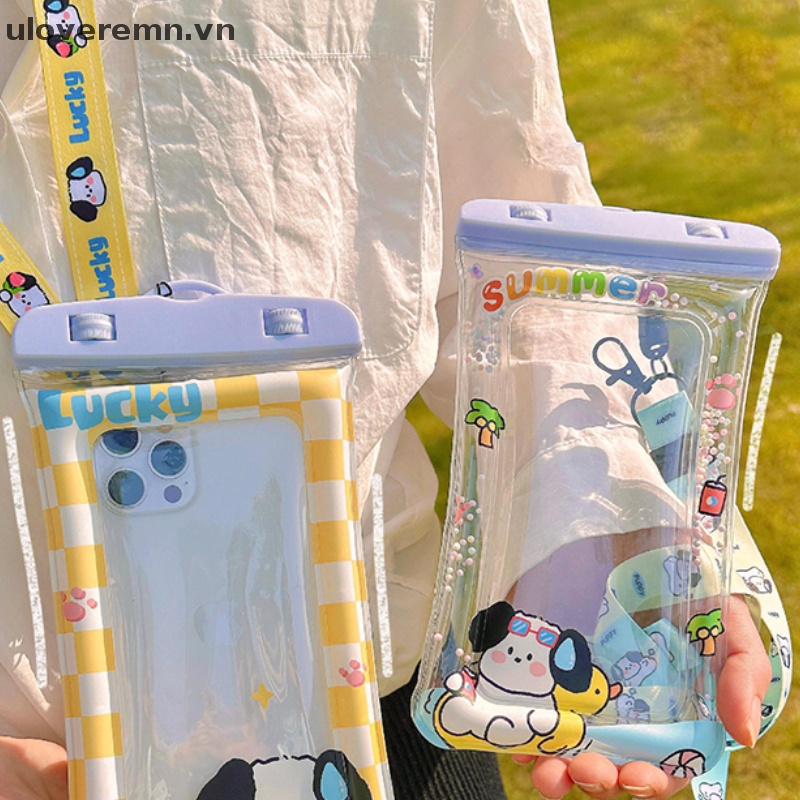 Túi Đựng Điện Thoại Trong Suốt Chống Nước Chống Bụi Họa Tiết Hoạt Hình Có Thể Chạm Màn Hình Cảm Ứng