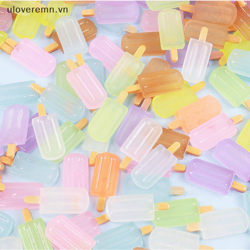 Set 10 Kẹp Tóc Nhựa Phát Quang Hình Cây Kem Đáng Yêu