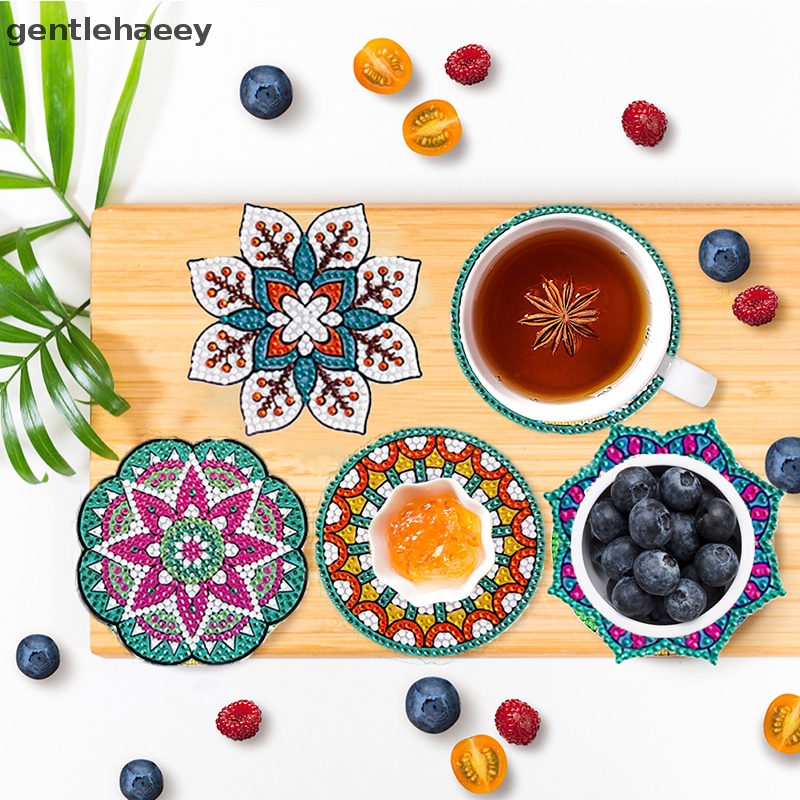 Gent Bộ 6 Miếng Lót Ly Kim Cương Nghệ Thuật DIY