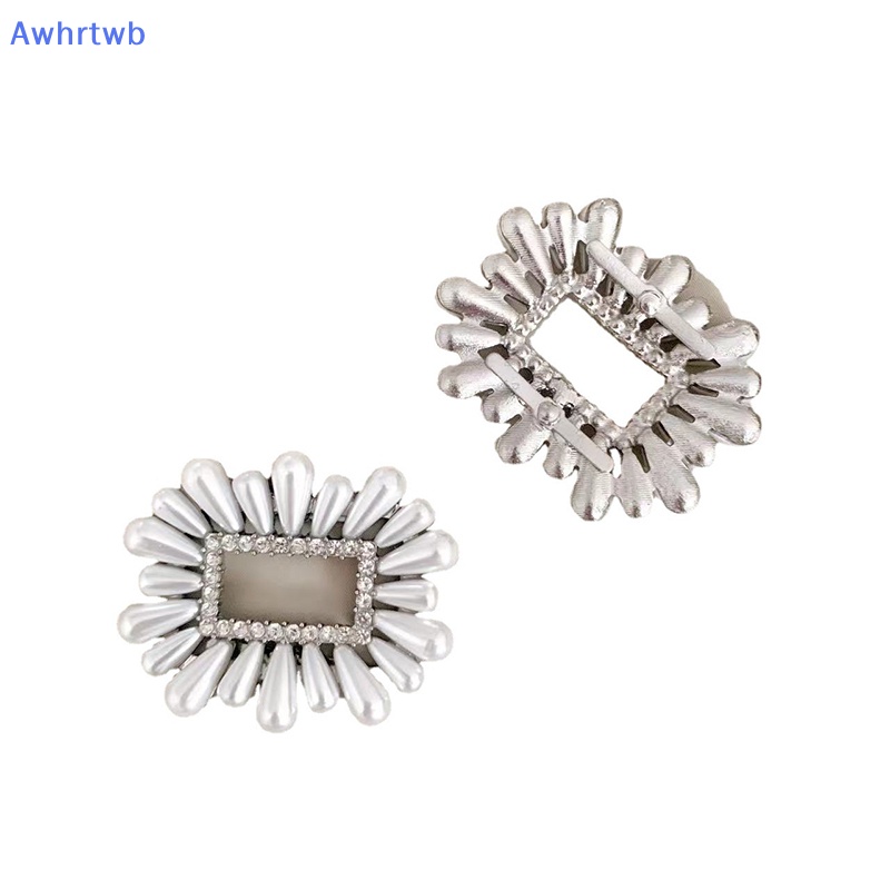 Kẹp Khóa Giày Cao Gót Đính Đá Hình Vuông Lấp Lánh Dành Cho Cô Dâu Mới