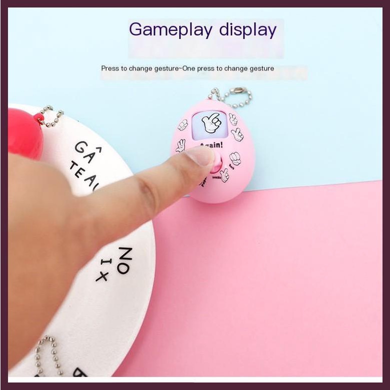 Móc Khóa Hình Viên Trứng Đồ Chơi Rock-Poper-Scisors Fair Duel Hoạt Hình Dễ Thương Đa Năng