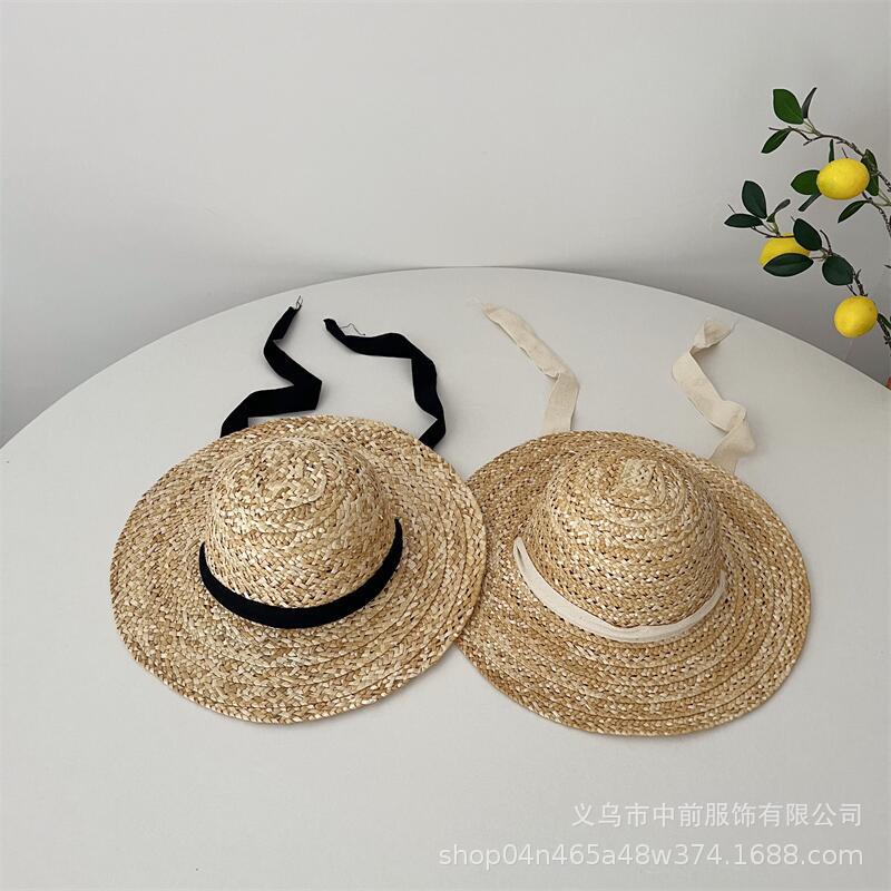 Mũ Cói Rộng Vành Phong Cách Hàn Quốc Xinh Xắn Dành Cho Bé