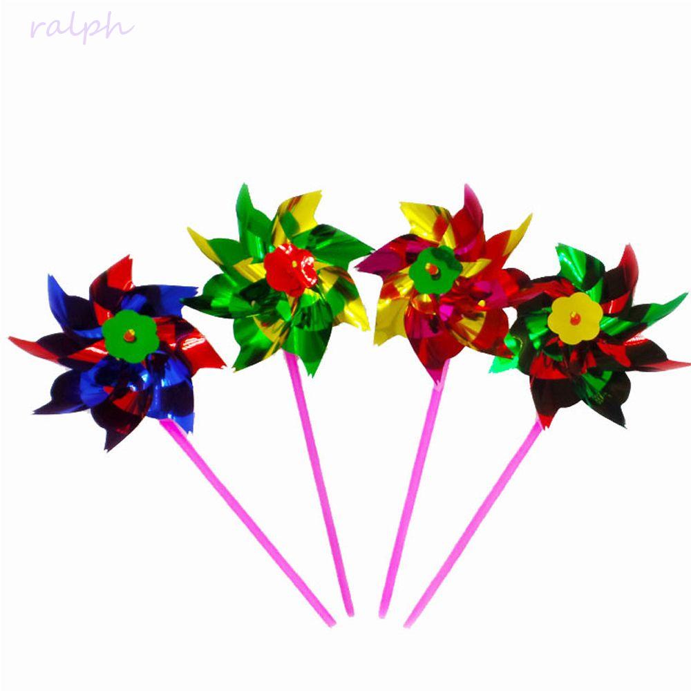 Set 10 Cối Xay Gió Bằng Nhựa Mỏng Nhiều Màu Trang Trí Sân Vườn