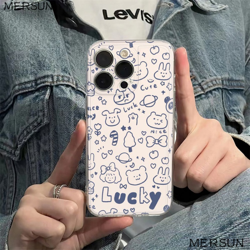 ✅Ốp Điện Thoại Dẻo Họa Tiết Graffiti Đơn Giản Chống Sốc Cho iPhone12plus 13 JGFU 11786In 14pro max