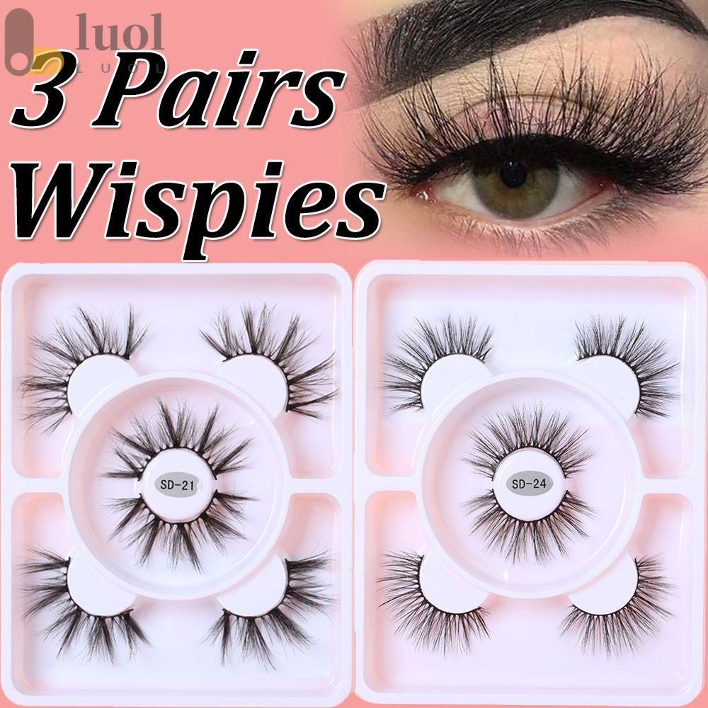 Set 3 Cặp Lông Mi Giả Mềm Dày Nhiều Lớp SKONHED