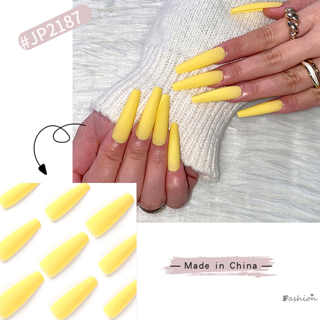 Móng Tay Giả Dài Màu Sắc Đơn Giản Nhẹ Nhàng Bằng Chất Liệu ABS Dùng Để Làm Móng Và Da