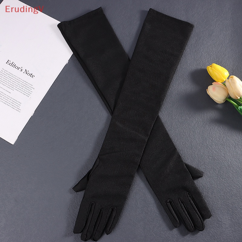 1 Đôi Găng Tay Dài Hở Ngón Màu Trơn Trang Trọng Dành Cho Nữ Đi Tiệc
