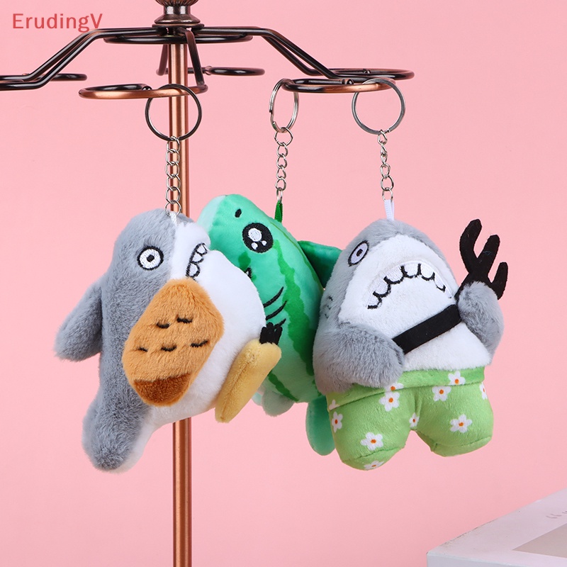 [ErudingV] Móc Khóa / Ba Lô / Túi Xách Hình Cá Mập Nhồi Bông Mềm Mại Trang Trí Xe Hơi / Quà Tặng Trẻ Em