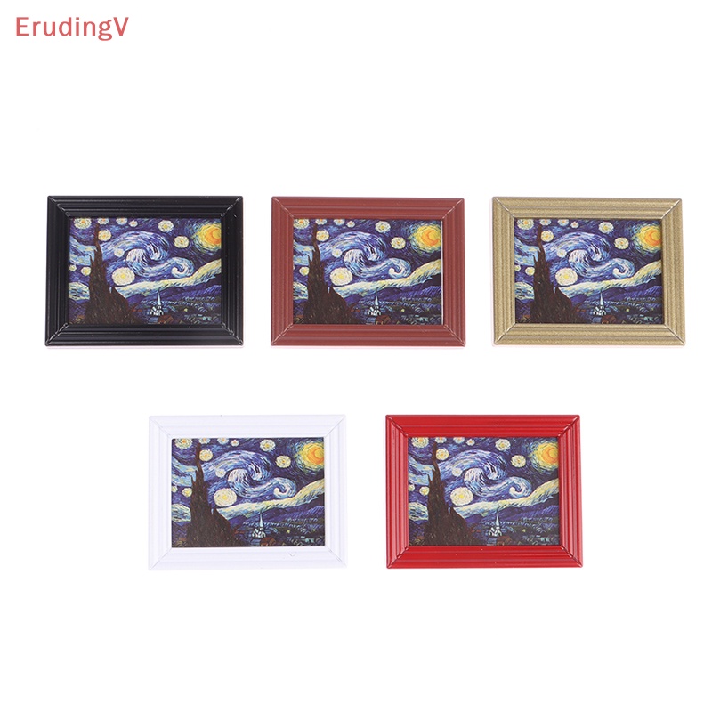 [ErudingV] Tranh Sơn Dầu Bầu Trời Đầy Sao Treo Trang Trí Nhà Búp Bê 1: 12