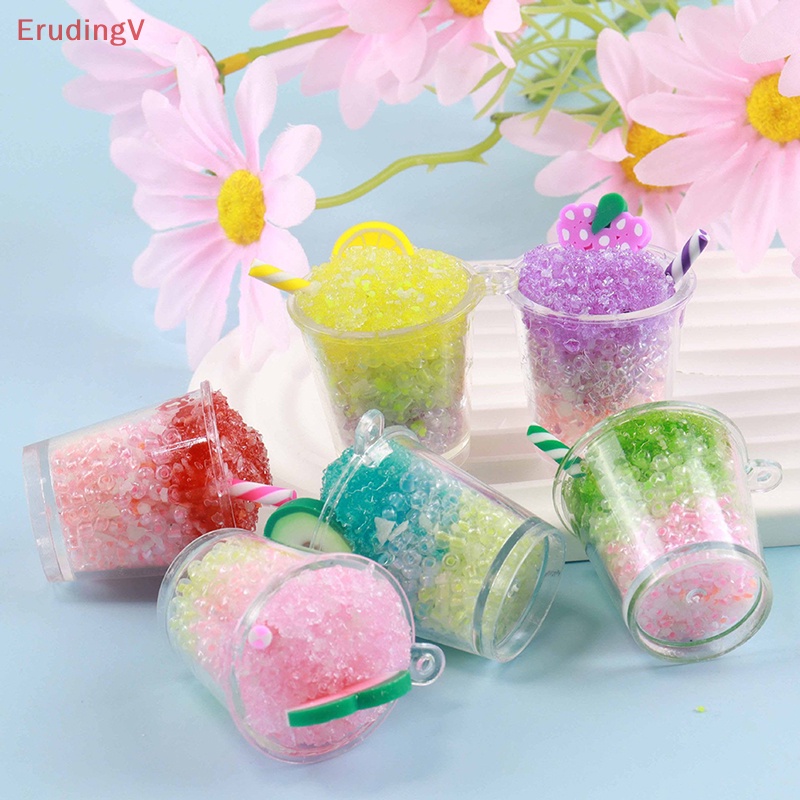 [ErudingV] Mặt Dây Chuyền Hình Bát Smoothie 3D Bằng Nhựa Resin Dạ Quang Mini Có Móc Khóa [Mới]