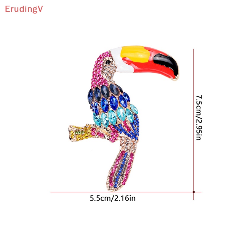 Ghim Cài Áo Hình Chú Vẹt Miệng To Đính Đá Tráng Men Sáng Bóng Thời Trang Cho Nữ