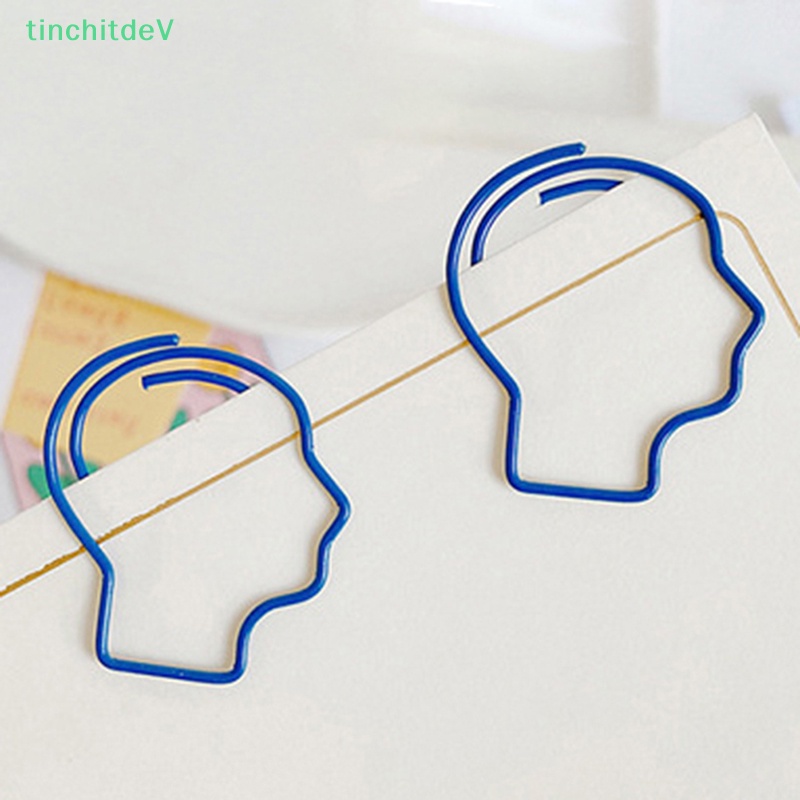 Set 10 Kẹp Giấy Đánh Dấu Trang Sách Hình Người Đàn Ông Avatar Bằng Kim Loại Dễ Thương