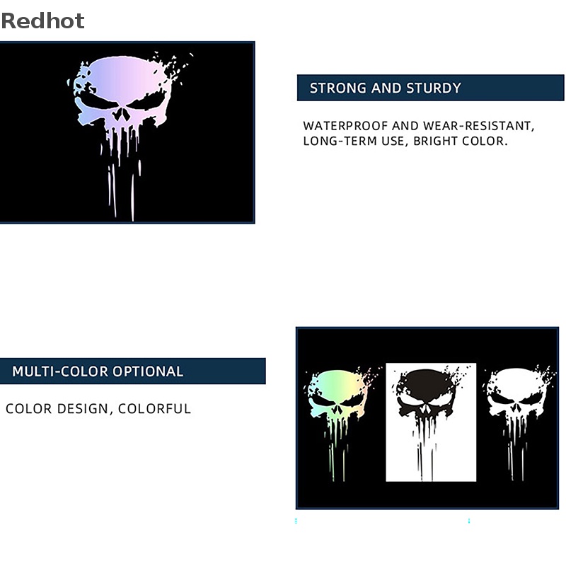 Đề Can Phản Quang Hình Đầu Lâu Cá Tính Chống Thấm Nước Dùng Để Trang Trí Xe Mô Tô