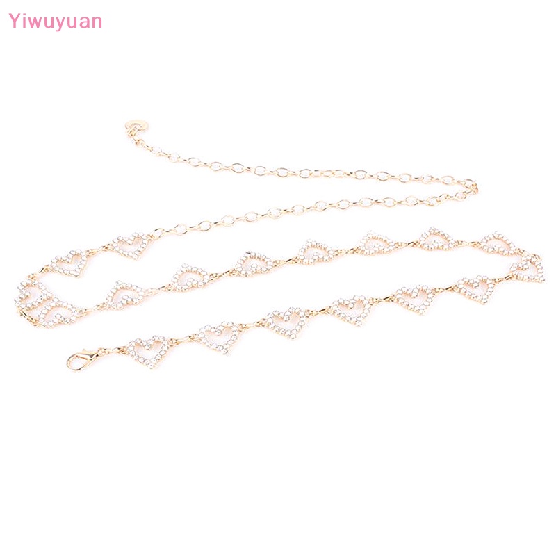 &lt; Yiwuyuan &gt; Thắt Lưng Chuỗi Xích Đơn Giản Hình Trái Tim Đính Đá Thời Trang Dự Tiệc Cho Nữ