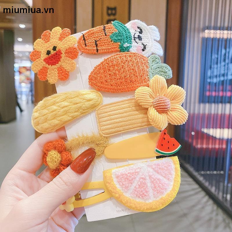miumiuaBộ Kẹp Tóc Đính Nơ Họa Tiết Hoạt Hình Phong Cách Hàn Quốc Cho Bé Gái
