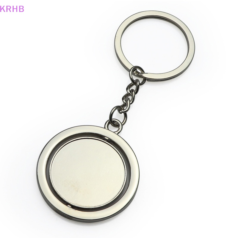 Móc Chìa Khóa Handmade Bằng Kim Loại Hình Tròn Xoay 360 Độ Mới
