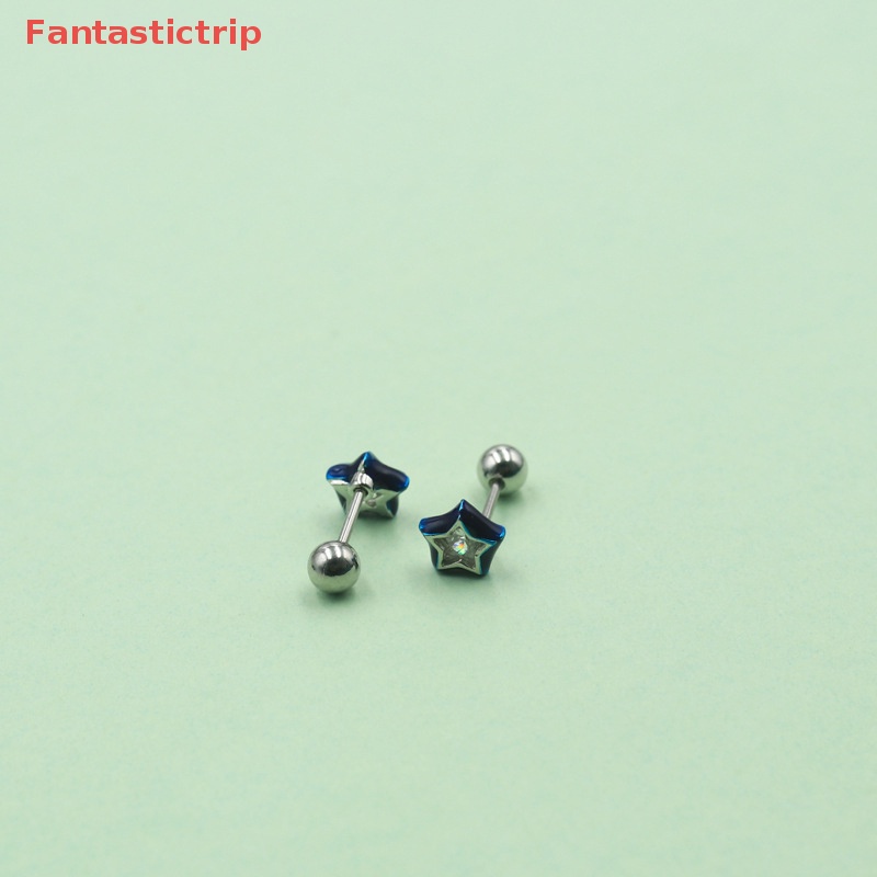 1 Đôi Bông Tai Hình Hoa Và Ngôi Sao Đính Đá Zircon Dễ Thương Thời Trang Cho Nữ