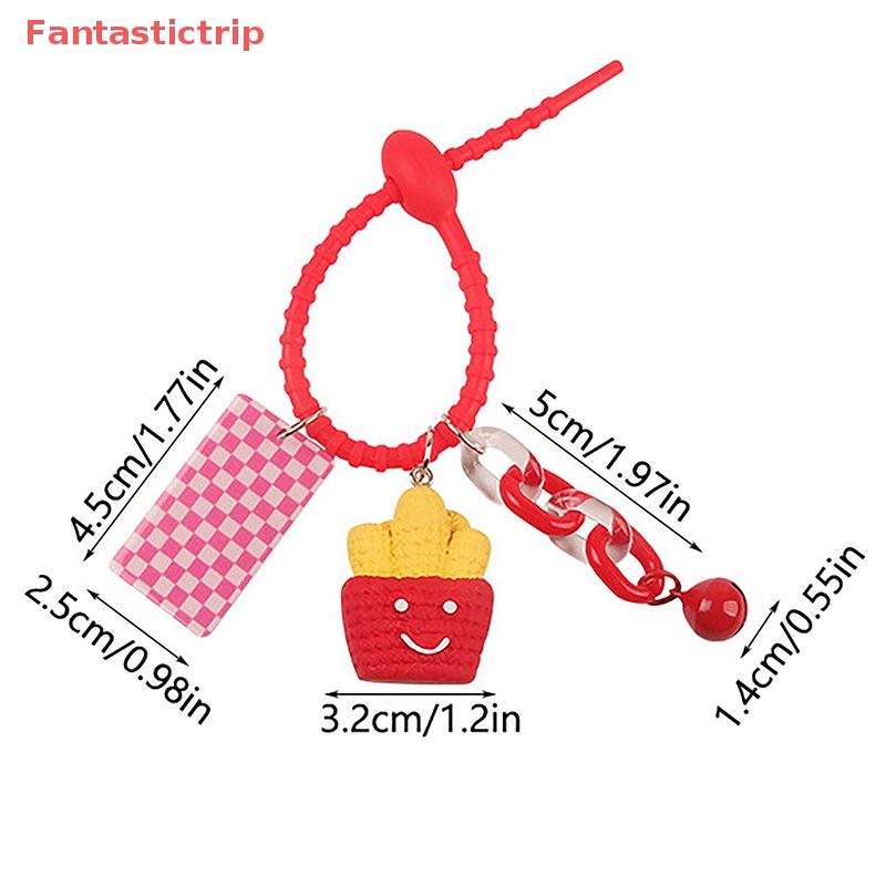 DELL [Fantastictrip] Móc Khóa Hình Hamburger Mặt Trăng Ngôi Sao Dễ Thương Trang Trí Ba Lô Xe Hơi