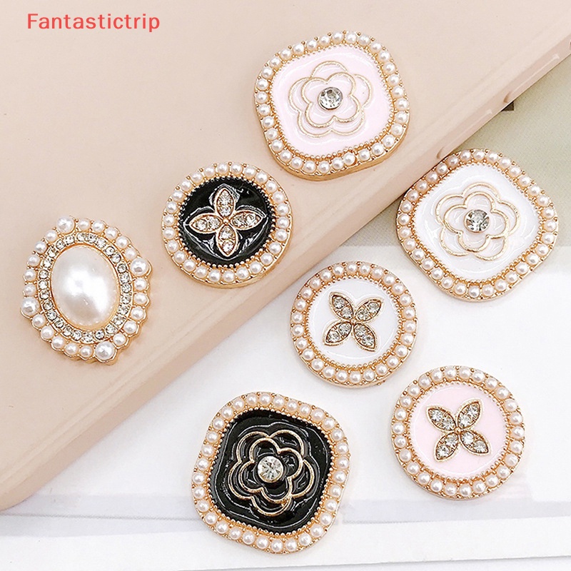 [Fantastictrip] Vòng Đeo Tay Đính Hoa Ngọc Trai Kim Loại Lấp Lánh Phụ Kiện Trang Trí Giày Cho Bé Gái Mới