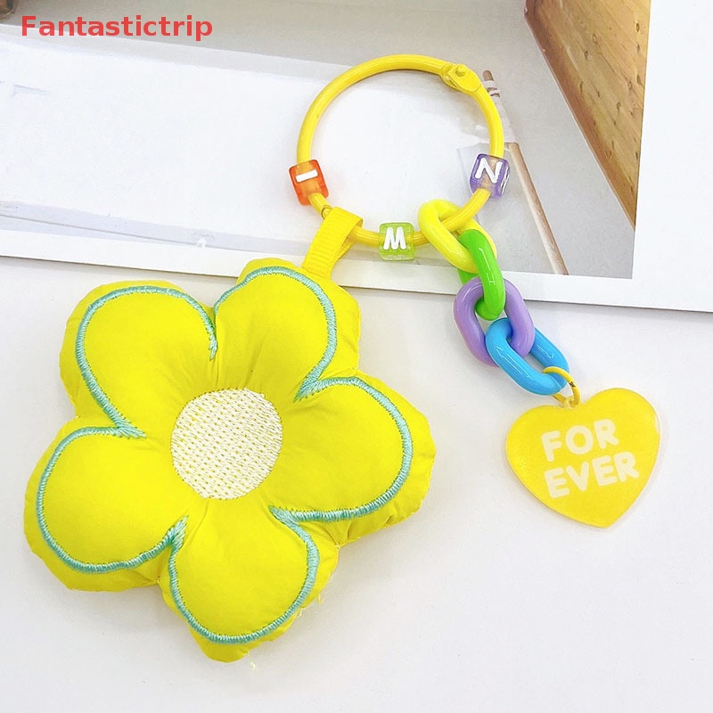 1 Móc Khóa Hoa Hướng Dương Vải Dễ Thương Mới