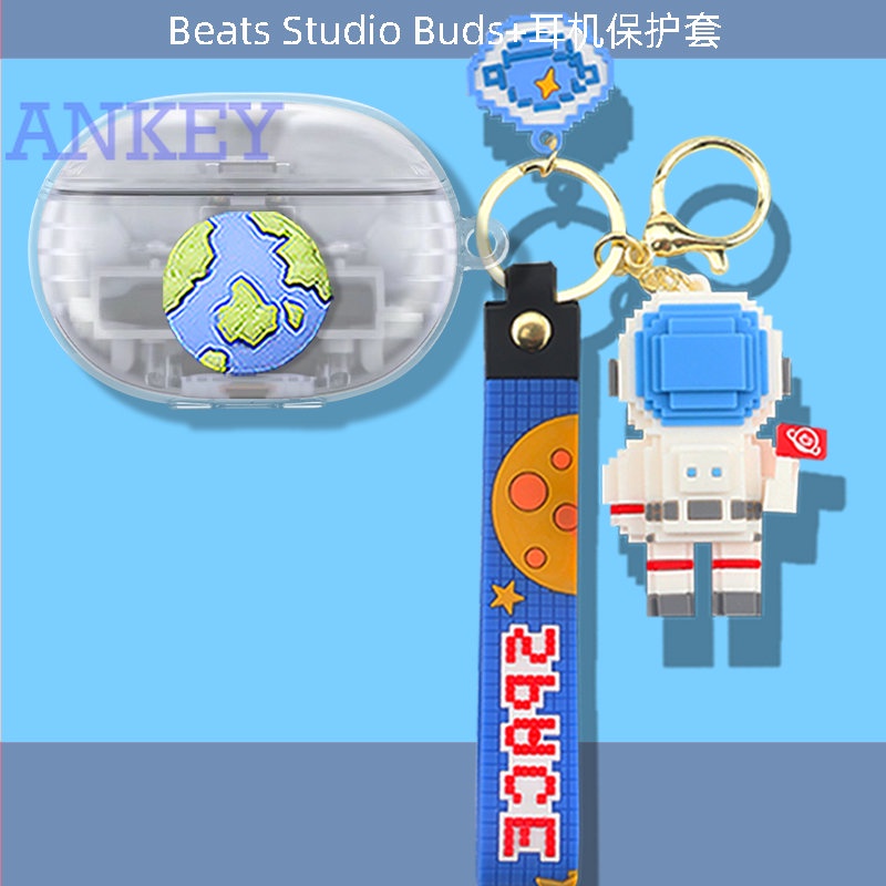 For Beats Studio Buds+ Transparent Case Buds + Protective Cute Cartoon Cover Bluetooth Earphone Shell Accessories TWS Headphone Portable