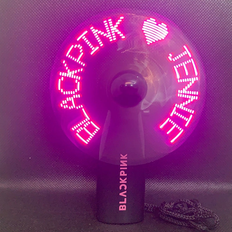 Quạt Cầm Tay Mini In Chữ BLACKPINK Màu Dạ Quang