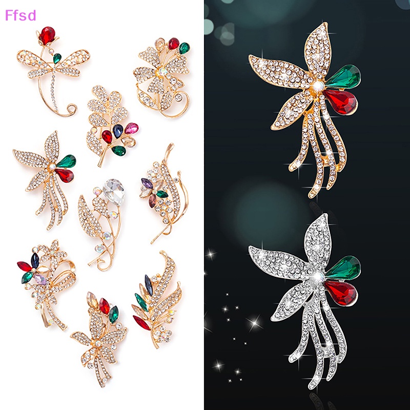 {Ffsd} Ghim Cài Khăn Choàng / Khăn Quàng Cổ Hình Hoa Đính Đá Nhiều Màu Sắc Vintage Thời Trang Dành Cho Nữ * Bán Chạy