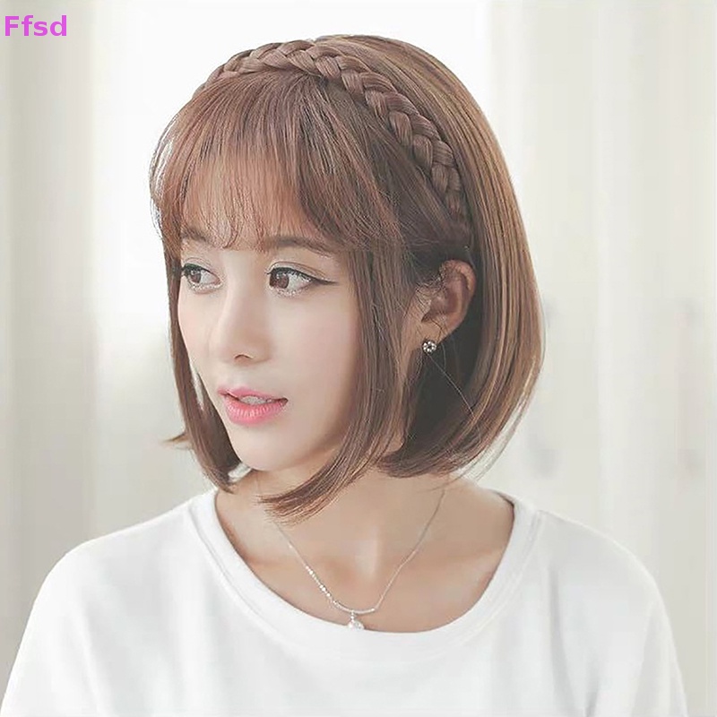 {Ffsd} Băng Đô Bện Tóc Mái Giả Bằng Sợi Tổng Hợp Dành Cho Nữ * Hàng Bán Chạy