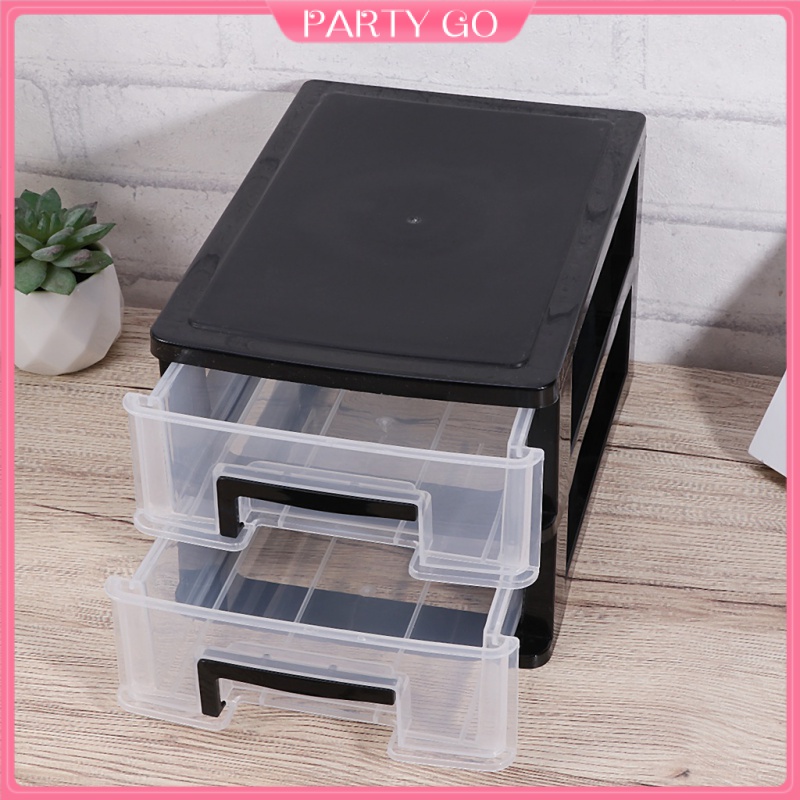 Tủ Nhựa Hai Tầng Có Ngăn Kéo Đựng Đồ Đa Năng Chống Bụi Sắp Xếp Gọn Gàng Cho Nhà Ở / Văn Phòng