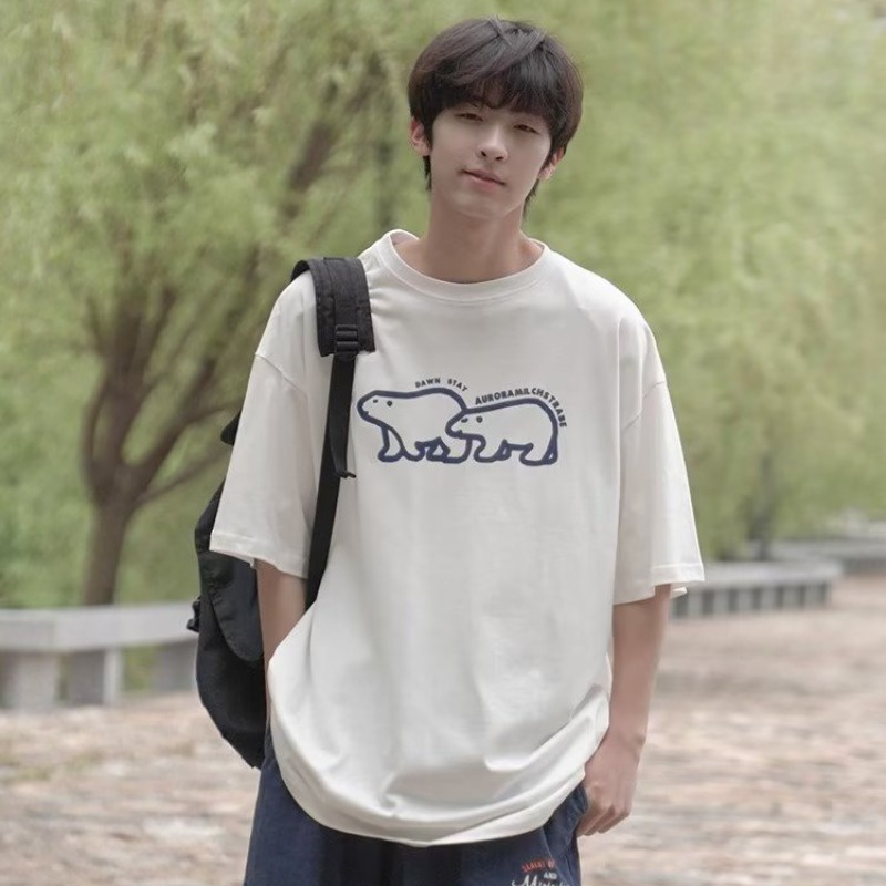 Áo Thun Tay Ngắn In Hình Gấu Bắc Cực Thời Trang Dành Cho Nam