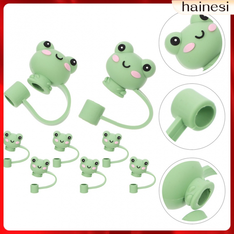 Set 8 Nắp Đậy Ống Hút Bằng Silicone Tái Sử Dụng Tiện Lợi