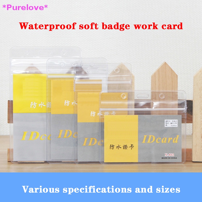 Set 10 Túi Đựng Thẻ ID / Thẻ ID Đeo Trước Ngực Mềm Bóng Trong Suốt Chống Thấm Nước