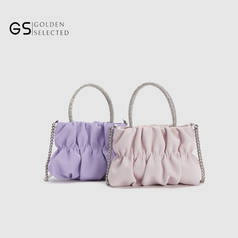 Túi Xách Đeo Vai Hình Đám Mây Mini Đính Đá Phối Dây Xích Thời Trang Dành Cho Nữ