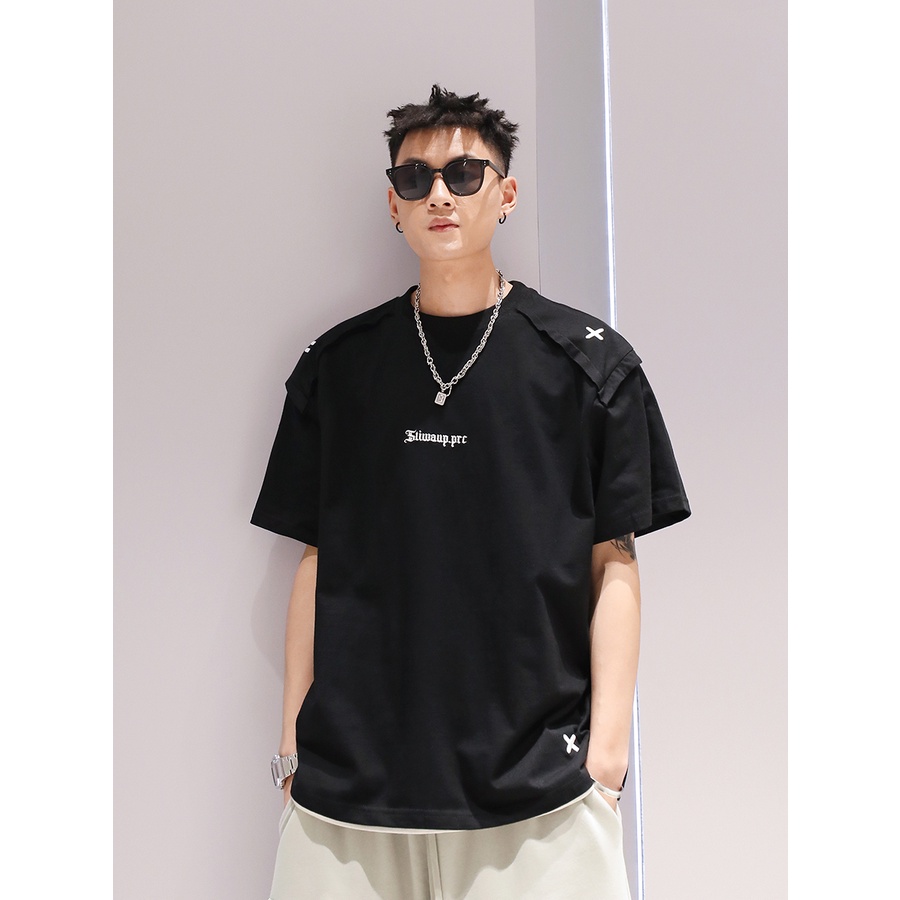 Áo Thun Tay Ngắn Dáng Rộng Chất Liệu Cotton Nặng 280g Thêu Họa Tiết Thời Trang Mùa Hè Cho Nam