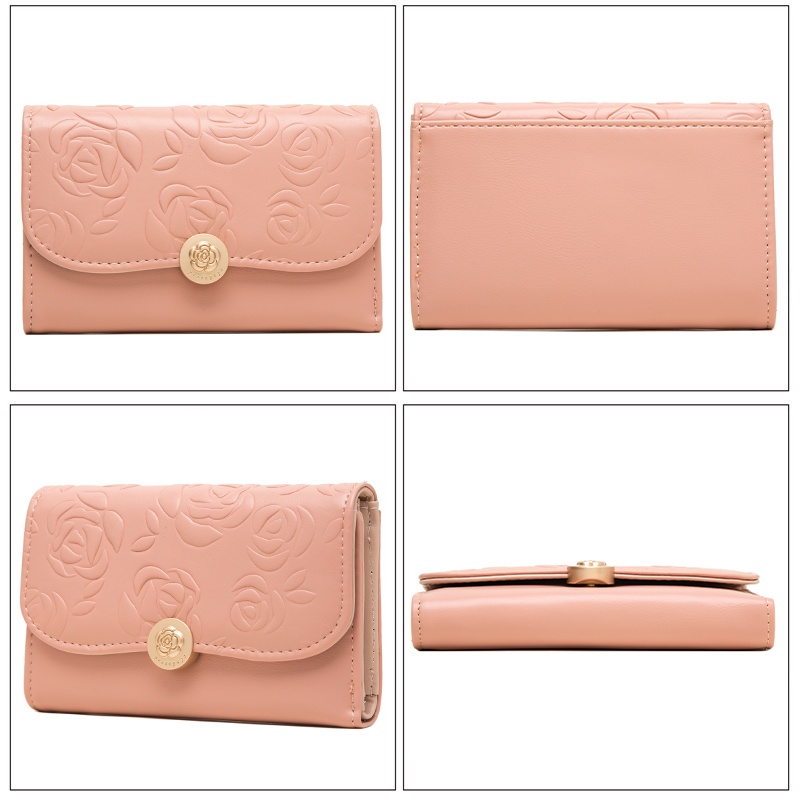 Ví Nữ Cỡ Vừa Hoạ Tiết Hoa Thời Trang Giá Đỡ