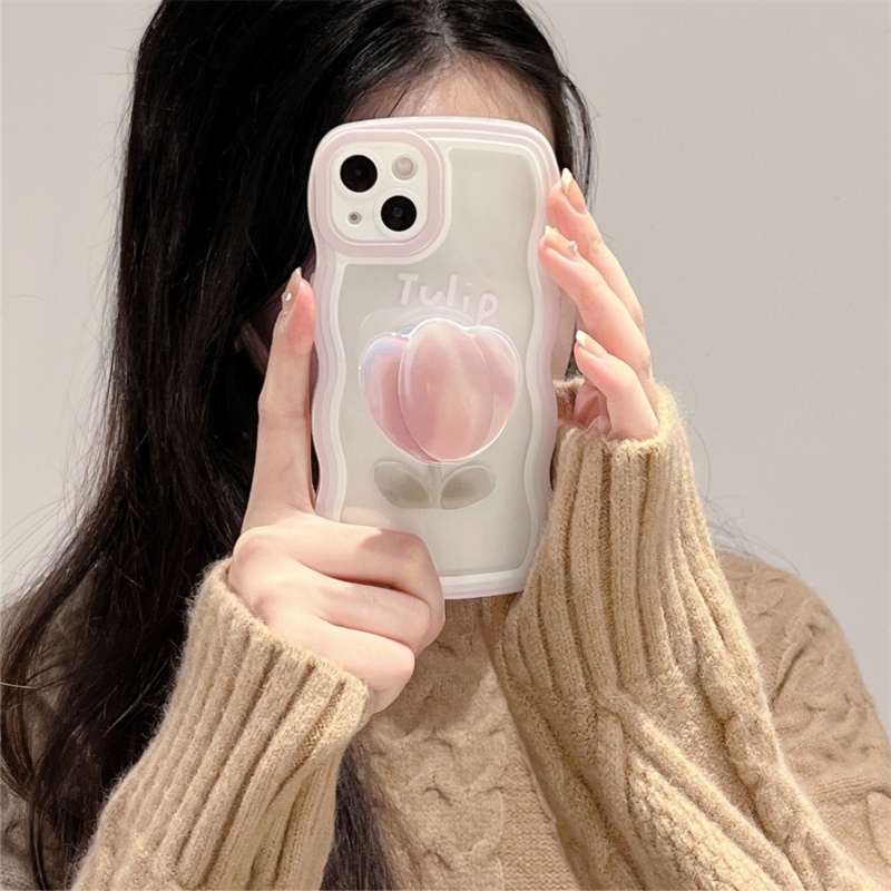 Ốp Lưng Trong Suốt Viền Mây - Mẫu Flower  - TSM002