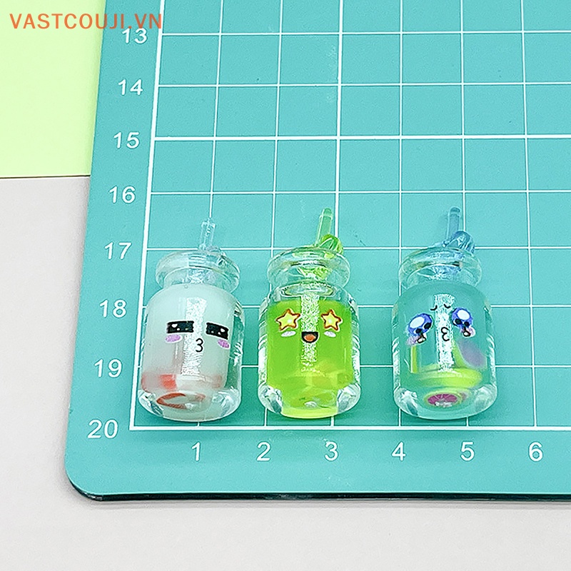 Bộ 5 Cốc Uống Nước VASTJI Mini Bằng Resin Dạ Quang Dễ Thương Màu Sắc Ngẫu Nhiên Kèm Ống Hút