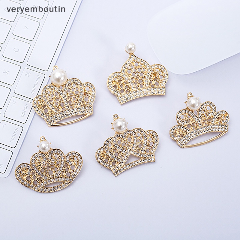 Ghim Cài Áo Hình Vương Miện Đính Đá Màu Vàng / Bạc Thời Trang Cho Nữ