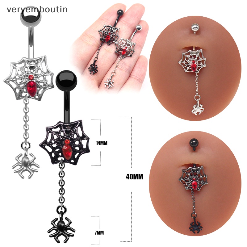 Khuyên Rốn Hình Nhện Đính Đá Zircon Thời Trang Cho Nữ