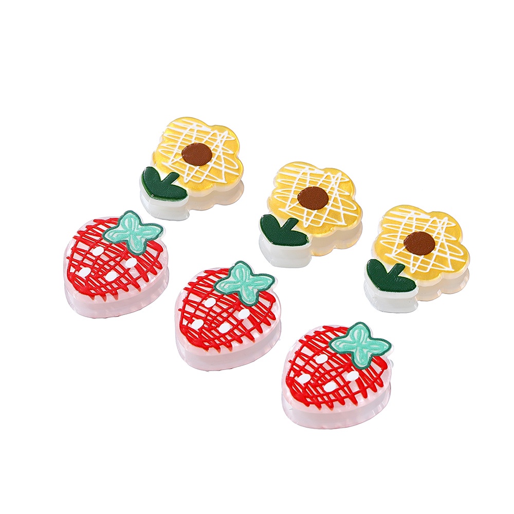 Bộ 4-10 Tấm Nhựa Acrylic In Hình Dâu Tây / Ngôi Sao Năm Cánh Dùng Làm Móc Khóa / Điện Thoại / Trang Sức DIY