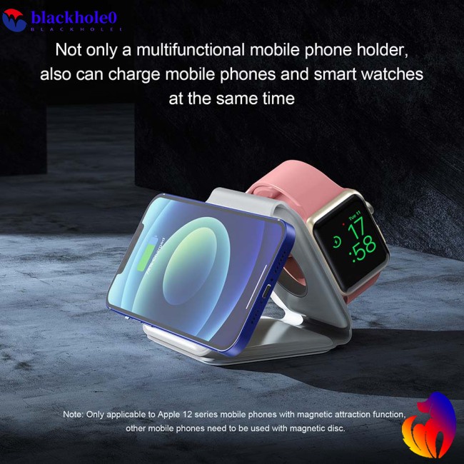 Bộ Sạc Không Dây 15W Hai Chiều 3 Trong 1 Có Nam Châm Loại USB-C