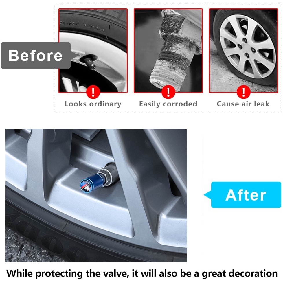 Set 4 Nắp Van Bánh Xe Hơi BMW X1 X3 M3 M5 X1 X5 X6 Z4 3 5 7 Series Bằng Hợp Kim Cao Cấp