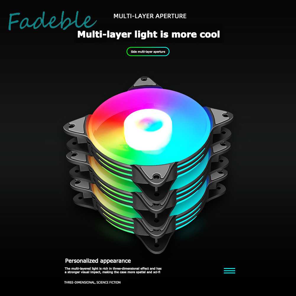 Quạt Làm Mát COOLMOON 12cm Đèn LED 5 Màu Cỡ Lớn 4Pin