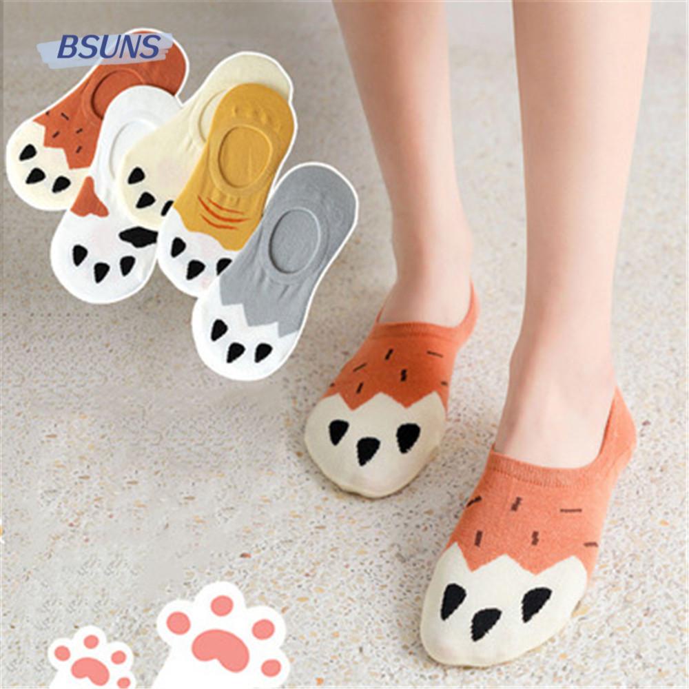 Vớ Cổ Thấp Họa Tiết Chân Mèo Dễ Thương Thời Trang Mùa Hè Cho Nữ