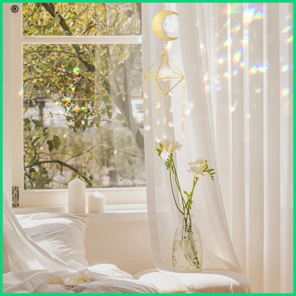 Vòng Bắt Giấc Mơ Màu Cầu Vồng Dành Cho Trang Trí Cửa Sổ