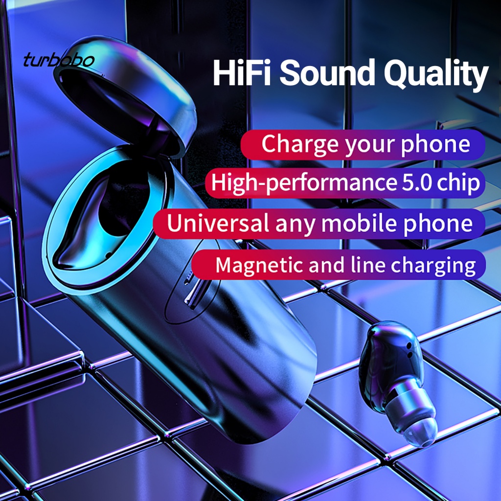 Tai Nghe Nhét Tai Không Dây Bluetooth 5.0 Mini 8D Có Hộp Sạc Cho Điện Thoại Thông Minh Bobo V21