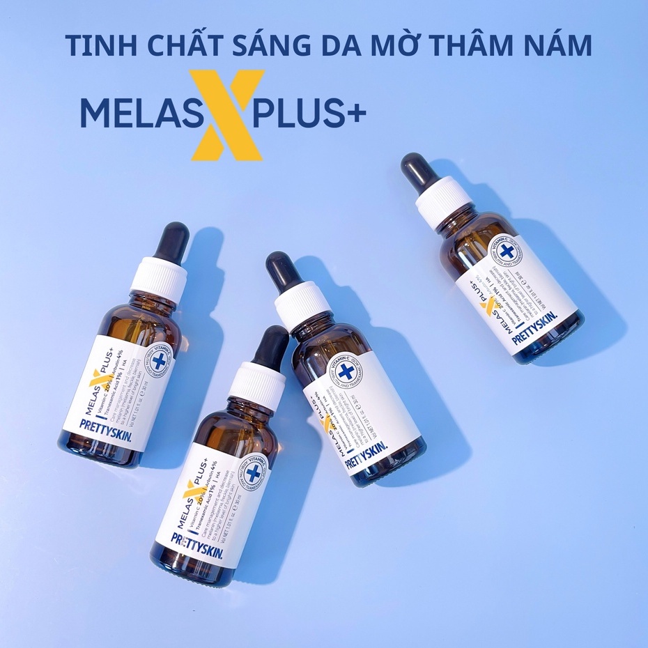 Tinh chất dưỡng sáng da mờ nám Pretty Skin Melas X Plus Vitammin C 20% Arbutin 4% 30ml