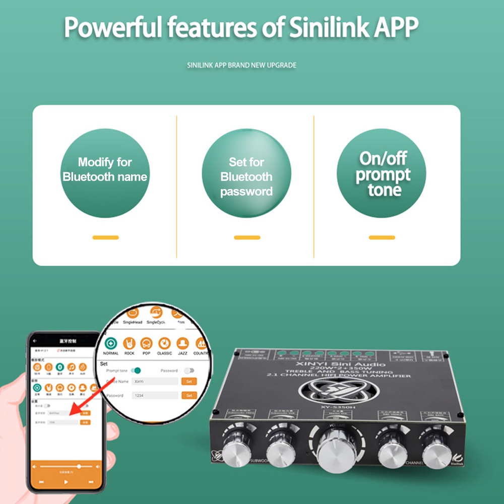 RIRIHI Bảng Mạch Khuếch Đại Âm Thanh S350H 2.1 TPA3251 Cho BL 5.1 220WX2 + 350W DC 12-38V 10A