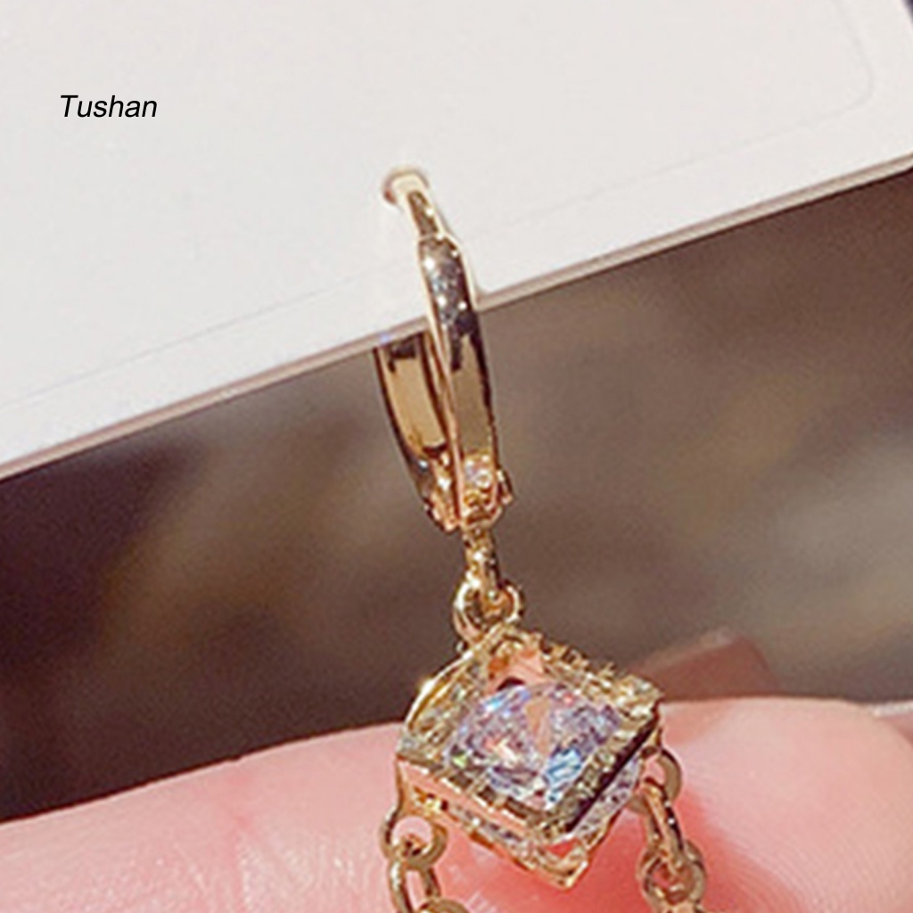 1 Đôi Bông Tai Đính Đá Thời Trang Dành Cho Nữ